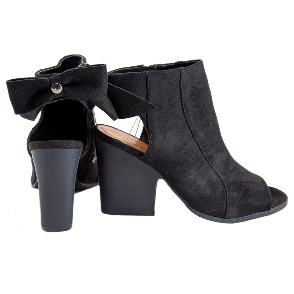 Open Toed Black Heels